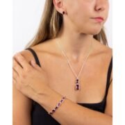 Imperial Cut Amethyst Coloured Crystal Stud Earrings - Image 2